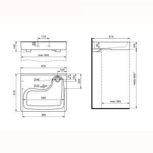 Умывальник Santek Клио с кронштейнами 1.WH50.1.770 50 см