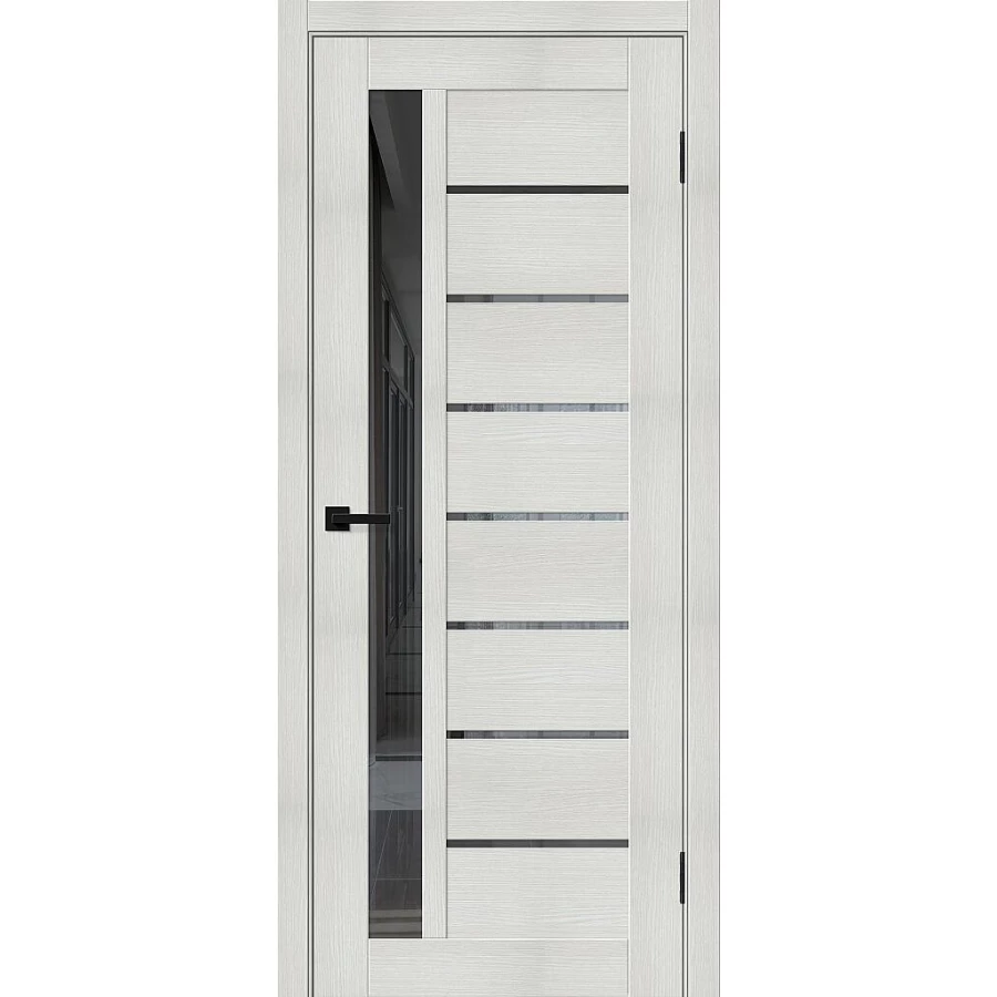 Межкомнатная дверь Bravo Браво-27 200x90 экошпон Bravo X полотно Mirox Grey цвет Bianco Melinga