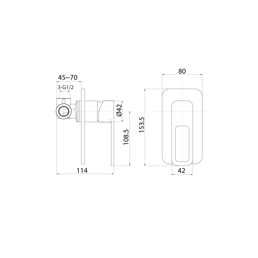 Встраиваемый смеситель с одним выходом Iddis Slide SLIBL00i66 черный