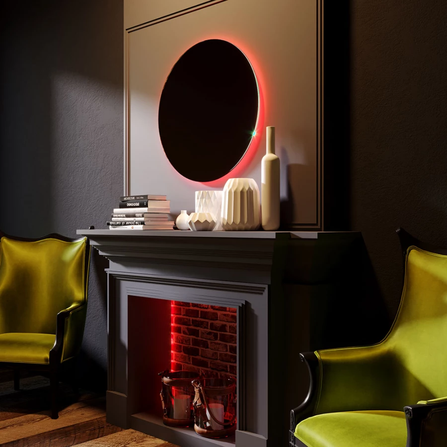 Зеркало Azario Savanna RGB Smart-управление мультицвет LED-00002604 77x77 см