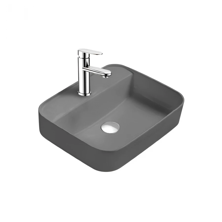 Раковина для установки на столешницу Aquatek Вега матовый серый AQ5506-MG 50х39,5х14 см