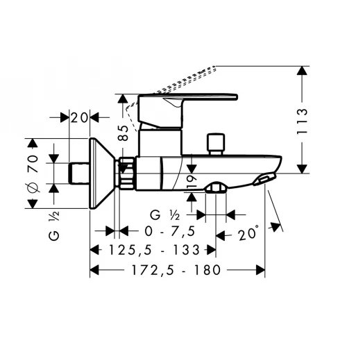 Смеситель для ванны Hansgrohe Talis хром 31642000