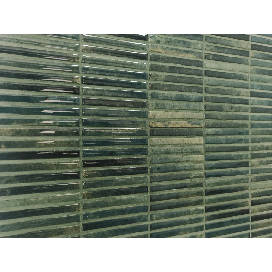 Керамогранит Dune Ceramica Kit-Kat Mosaic Grass Glossy глянцевый зеленый 188861 23,1х11,5 см
