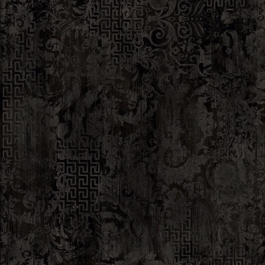 Керамогранит Versace Eterno Carbon Patchwork матовый черный 263030 80x80 см