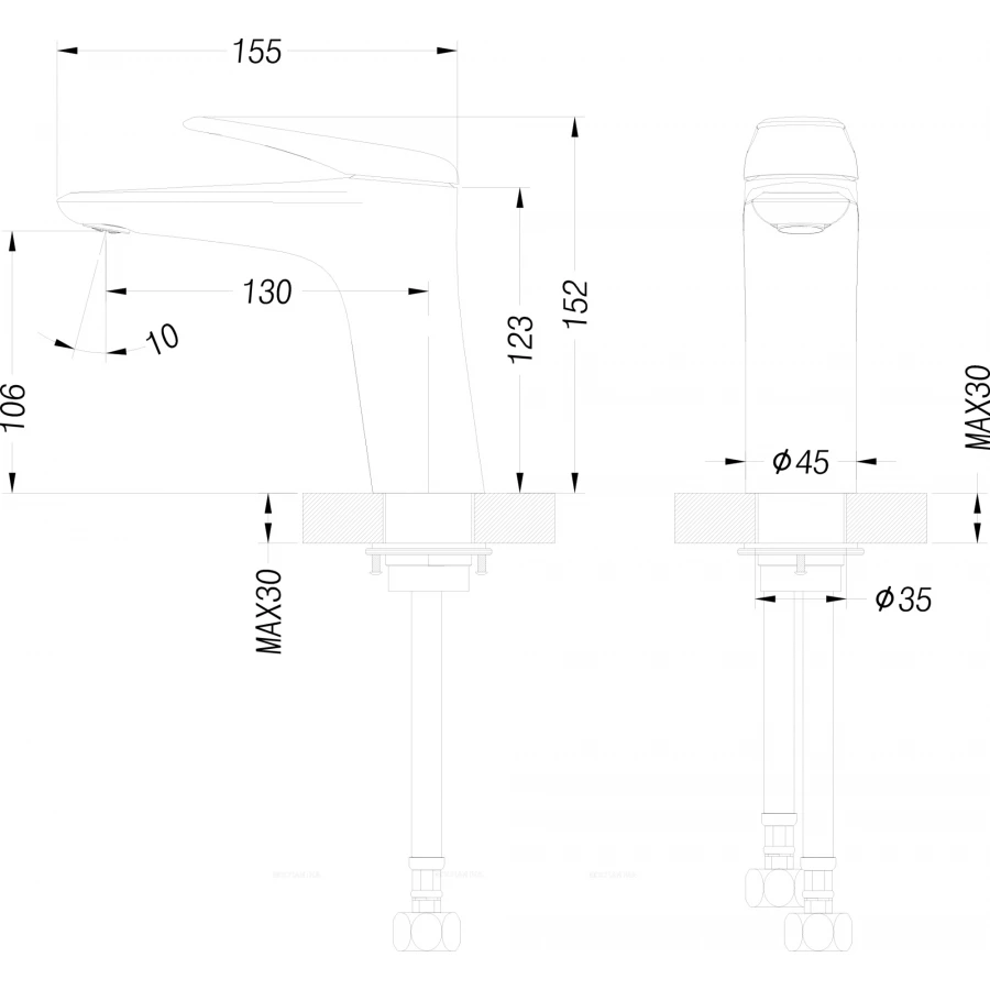 Смеситель для раковины Creto Mare 1.0 глянцевый хром СR-MARE1.0CR