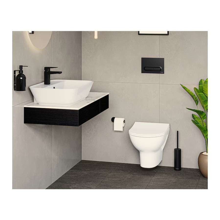 Комплект Vitra Безободковый подвесной унитаз VitrA Zentrum тонкое дюропластовое сиденье микролифт 5795B003-6077