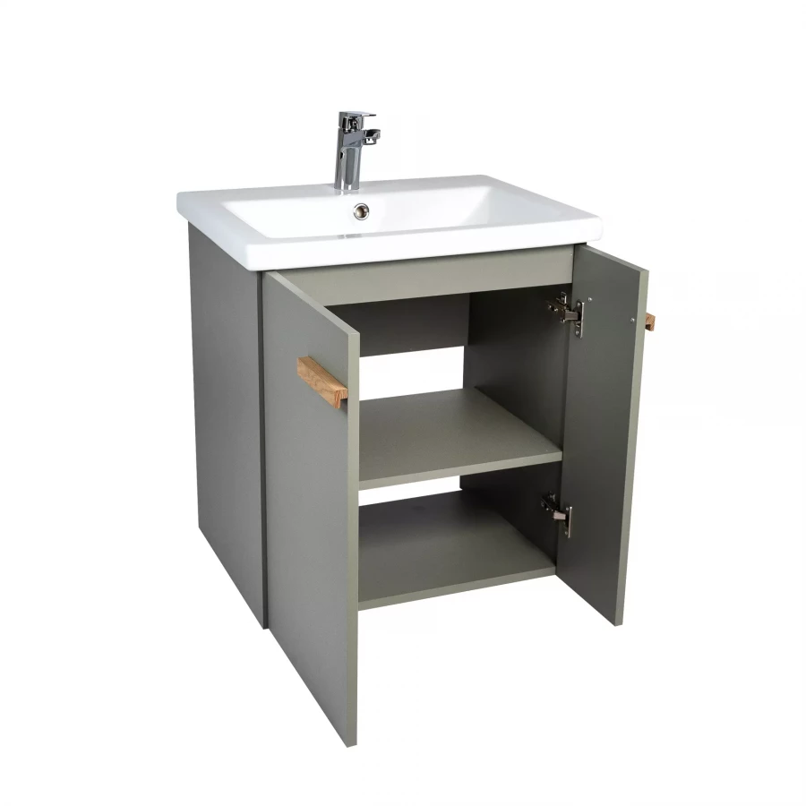 Тумба Viant Мюнхен Cомо 80 2 створки подвесная хаки VMUN80COH-T2STP 42.5х76х62 см