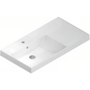 Раковина Kerama Marazzi Cubo левая подвесная мебельная 90 белая глянцевая CU.wb.90lh