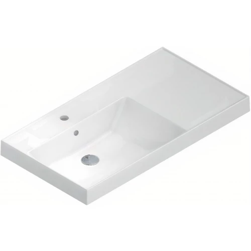 Раковина Kerama Marazzi Cubo левая подвесная мебельная 90 белая глянцевая CU.wb.90lh