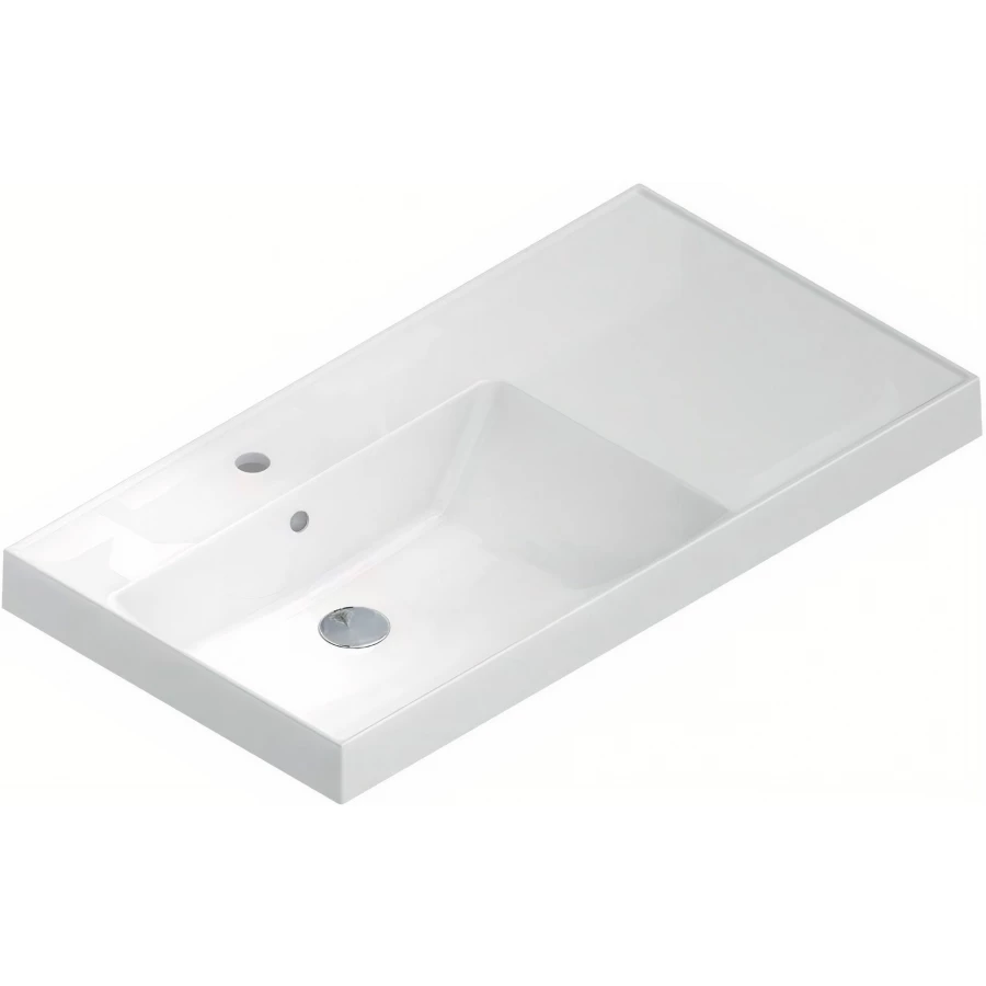 Раковина Kerama Marazzi Cubo левая подвесная мебельная 90 белая глянцевая CU.wb.90lh