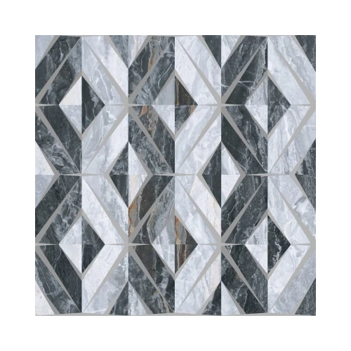 Керамогранит Vitra Bergamo геомет. микс декор холодный 60x60 см