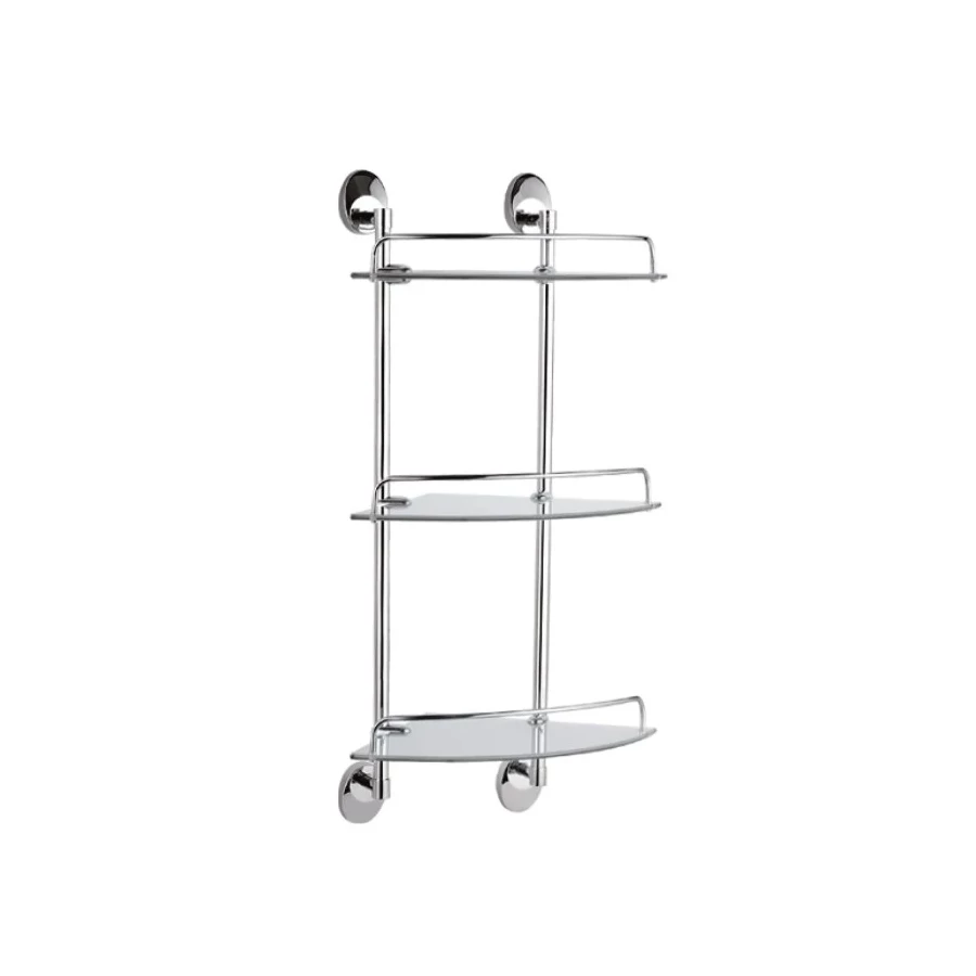 Полка стеклянная Haiba угловая хром HB1607-3