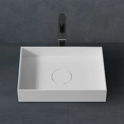 Раковина накладная Abber Stein белая матовая AS2621 50 см