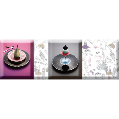 Плитка настенная Absolut Keramika Monocolor Decor Dessert 01 глянцевая многоцветная AK0796 30х10 см