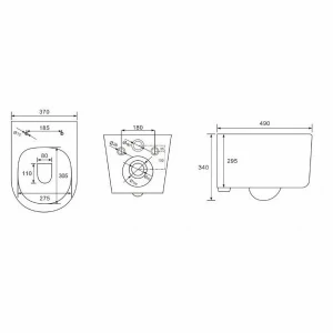 Унитаз компакт Aquatek Мия подвесной безободковый тонкое сиденье с механизмом плавного закрывания крепеж черный AQ2004-MB 49x37x34 см