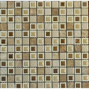 Мозаика Tonomosaic CSR096 imperador light, из мрамора, керамики и пластика, кремовая, бежевая 30*30 см