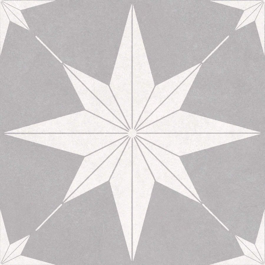 Керамогранит Motto Levels Blanc Decor 1021 матовый серый N100079 20x20 см