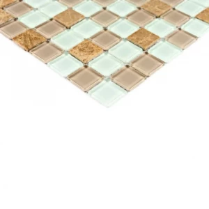 Мозаика Bonaparte Стеклянная мозаика Prestige 25х25 глянцевая бежевая 30х30 см
