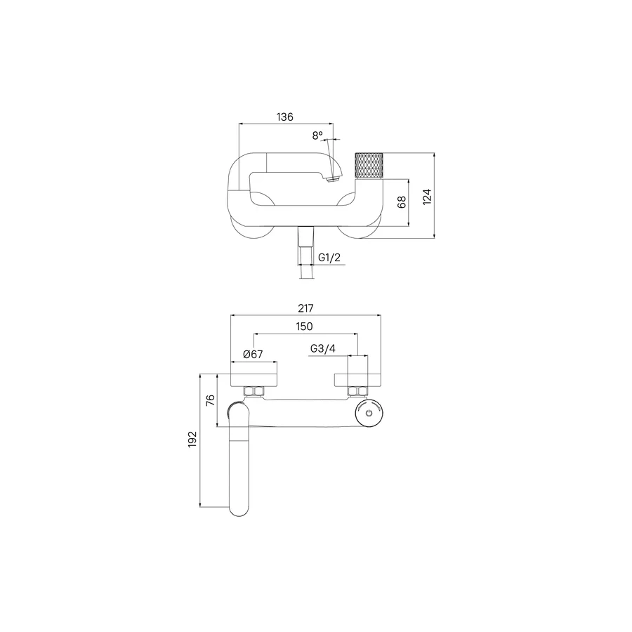 Смеситель для ванны Iddis Twist с управлением Push Control TWISBBTi02WA