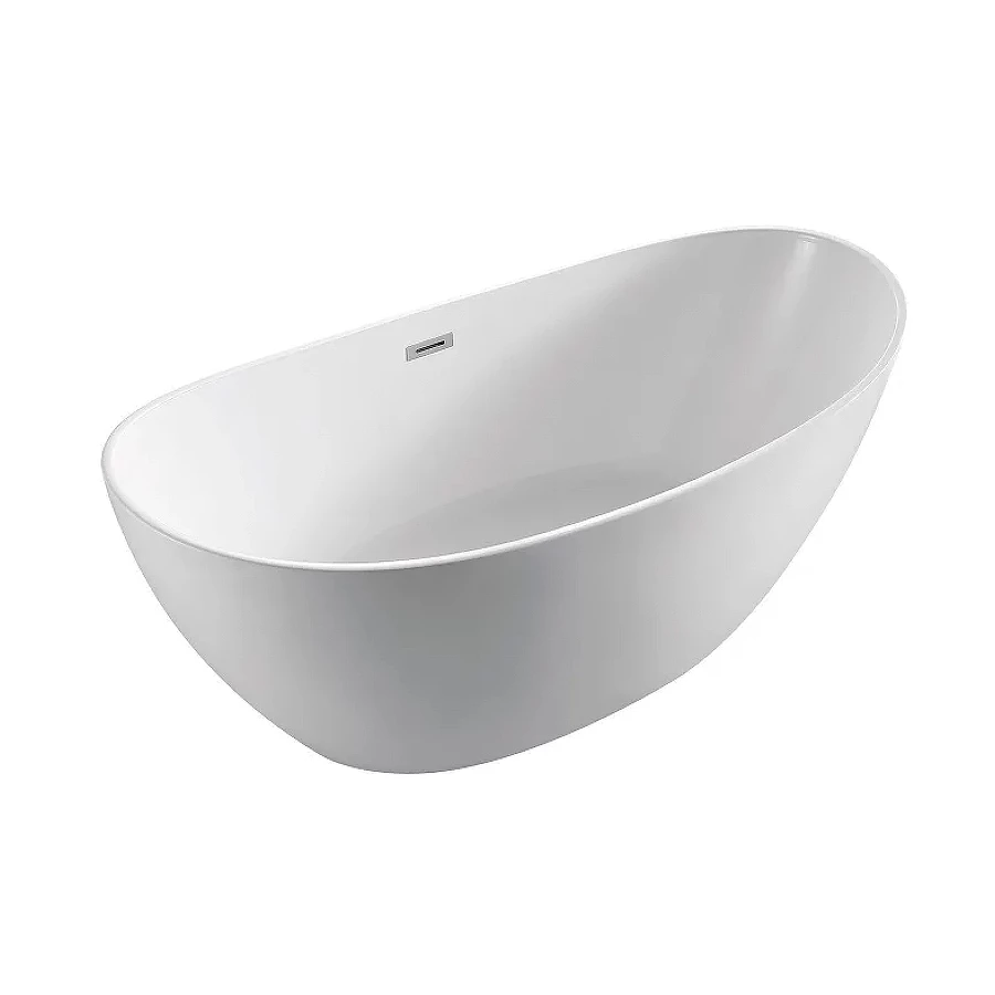 Ванна акриловая Azario Glasgow свободностоящая в комплекте с сифоном и металлической рамой цвет белый GLA18080 180х80х66.5