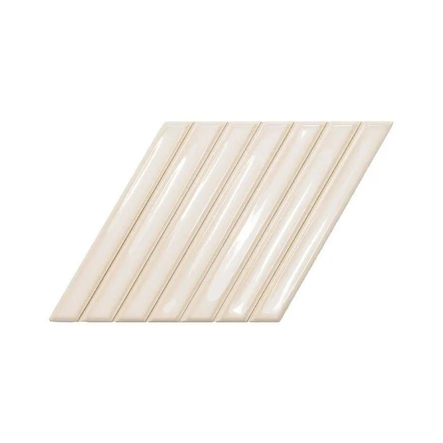 Плитка настенная WOW Spike Bars B Deep White глянцевая белая 135020 25,9х15 см