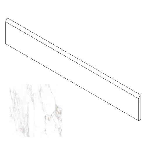 Плинтус Gresse Ellora с завальцовкой мрамор лотус матовый GRS01-19 120х9,5 см