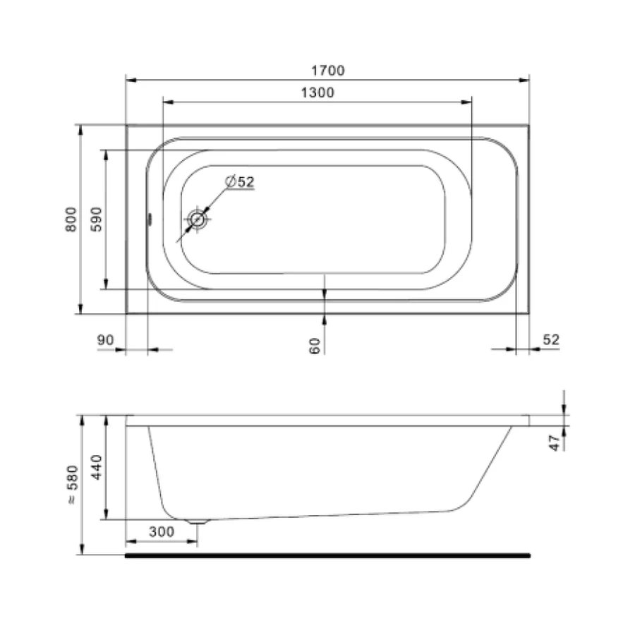 Ванна акриловая Santek Ламма 1WH501763 170x80 см
