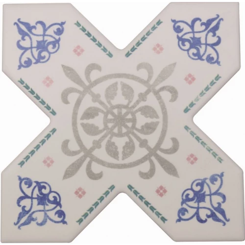 Керамогранит Cevica Becolors Cross Dec Arabesque матовый белый CV67380 13,25х13,25 см
