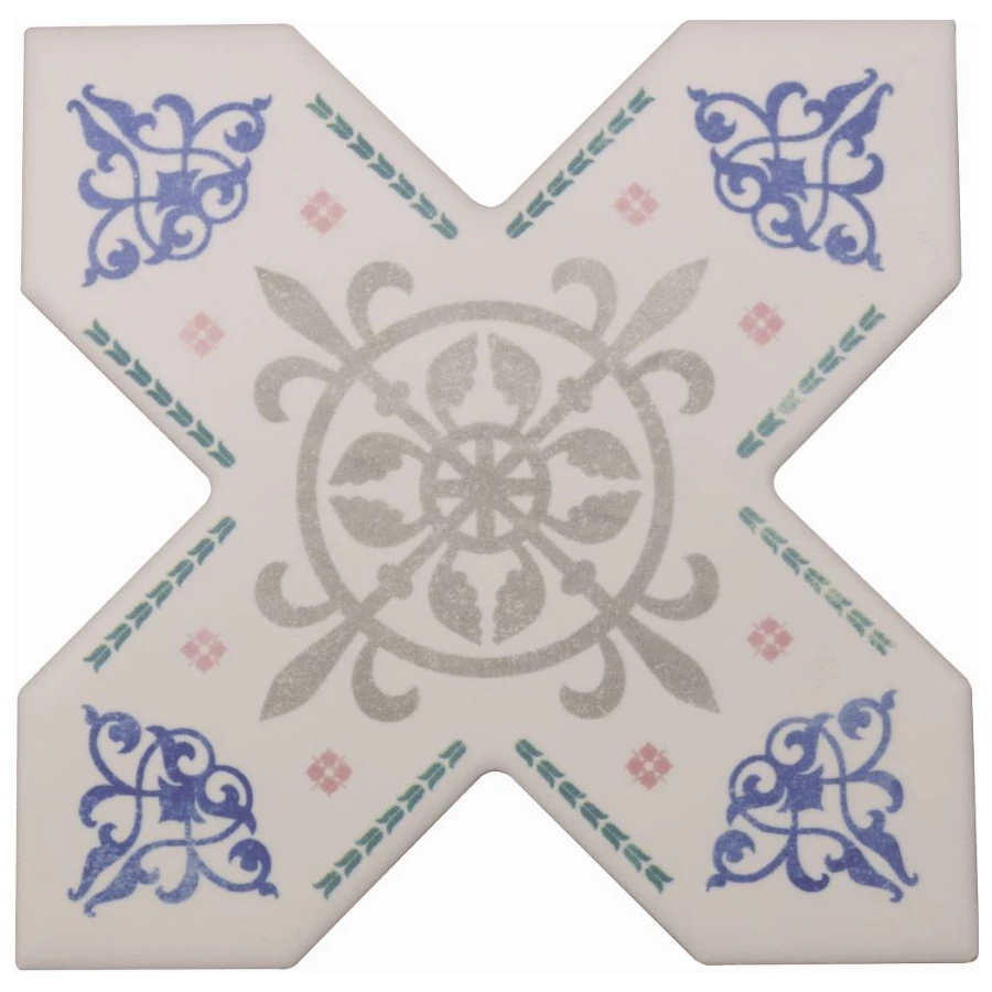 Керамогранит Cevica Becolors Cross Dec Arabesque матовый белый CV67380 13,25х13,25 см