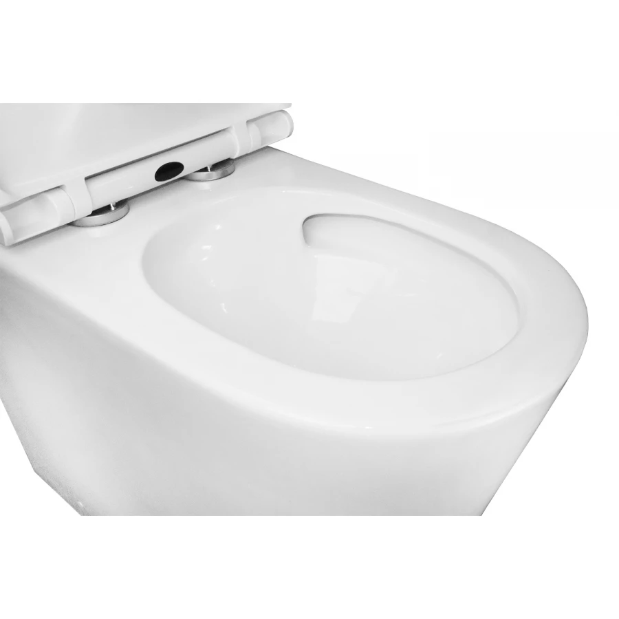 Унитаз-моноблок Azario Scala безободковый слив торнадо с быстросъемным сиденьем микролифт AZ-8101 36х69х79 см