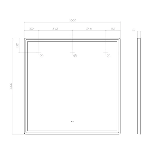 Зеркало Vigo Roberta Comfort 1000 169 100x100 см