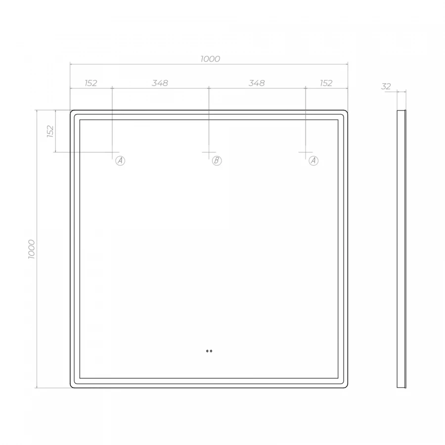 Зеркало Vigo Roberta Comfort 1000 169 100x100 см