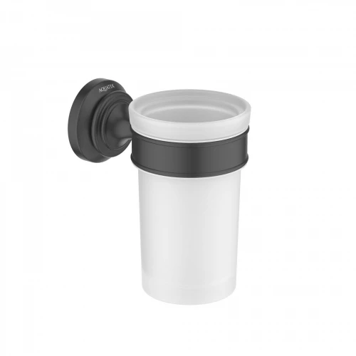 Стакан с держателем Aquatek Классик матовый черный AQ4527MB