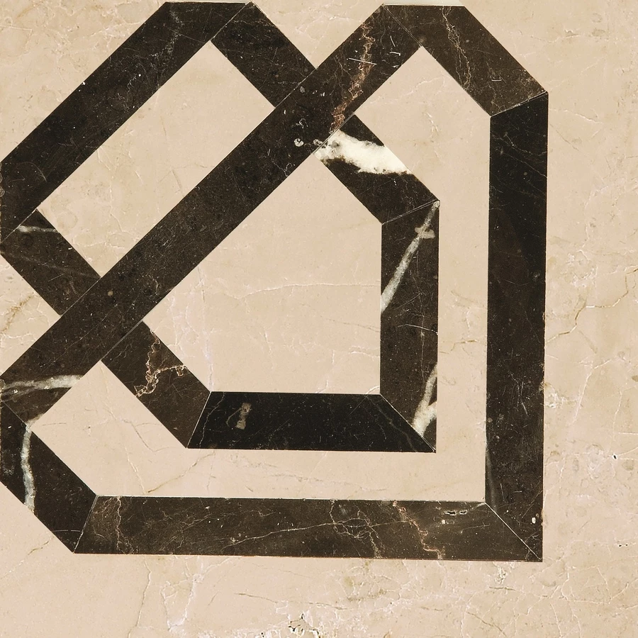 Плитка настенная Marmocer Waterjet 25 Border глянцевая бежевая PJD-SDPH025 12x12 см