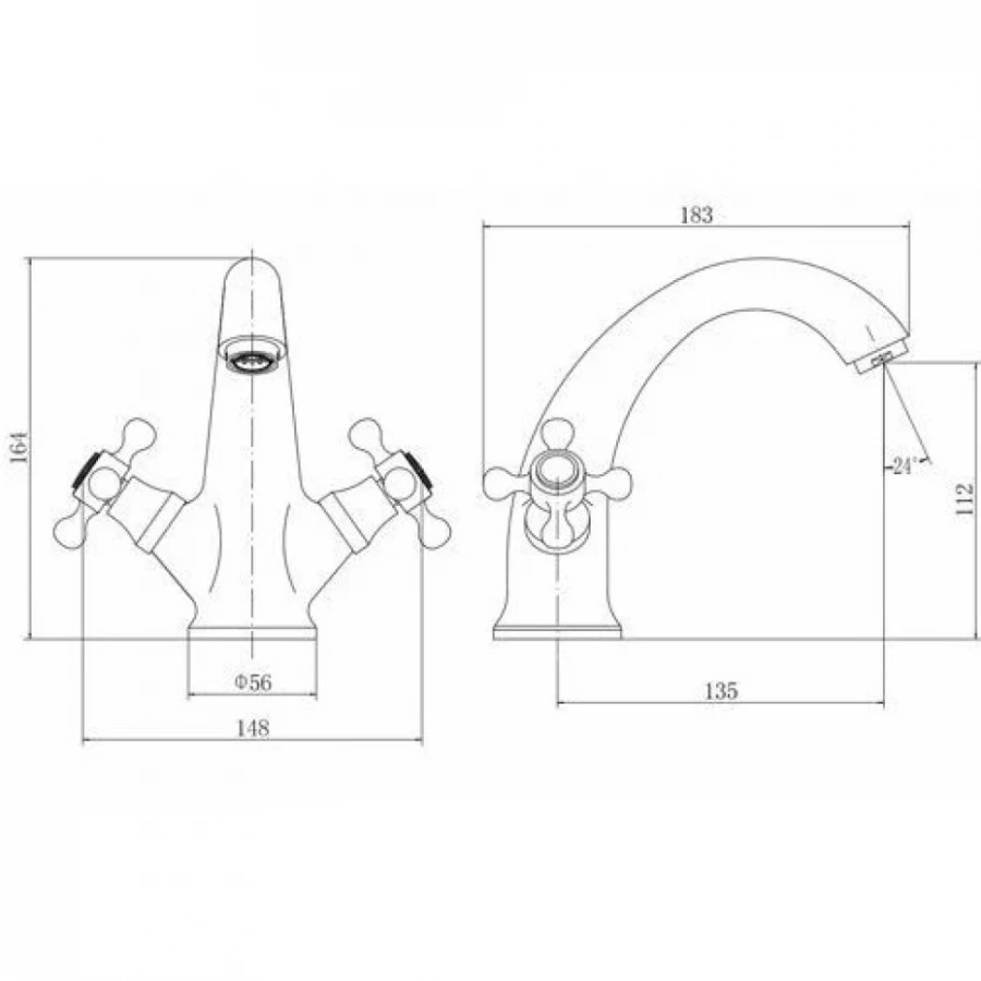 Смеситель для умывальника Fashun Хром A1019