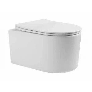 Унитаз компакт Aquatek Мия подвесной безободковый тонкое сиденье с механизмом плавного закрывания крепеж AQ2004-00 49x37x34 см