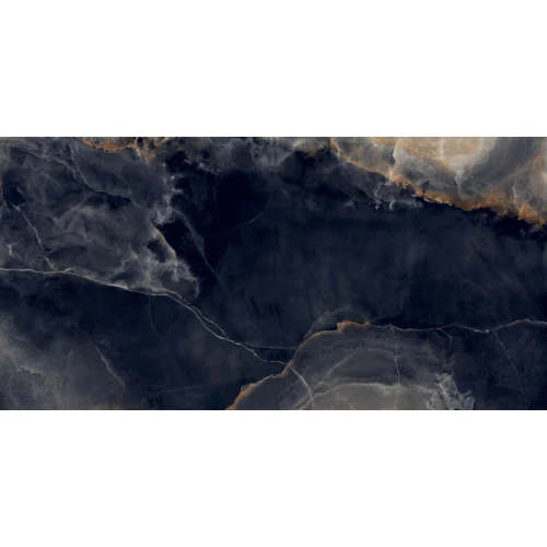 Керамогранит Laparet Interstellar Black глянцевый чёрный 160х80 см