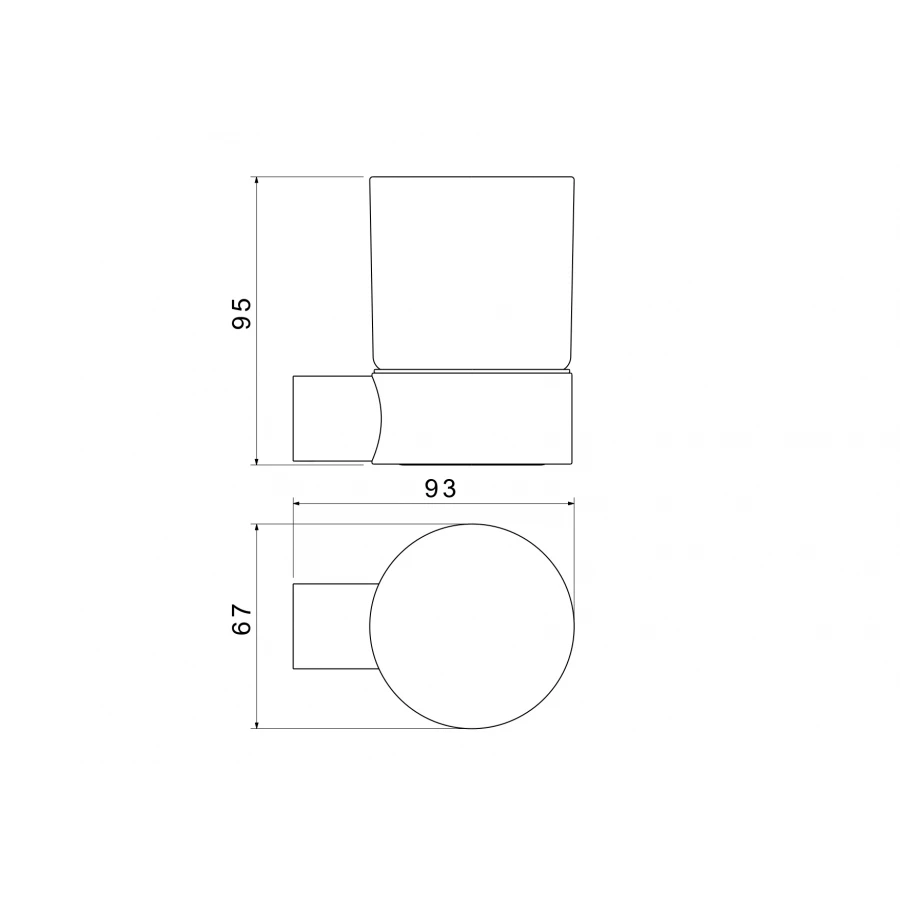 Стакан с держателем Aquatek Лира матовый черный AQ4404MB