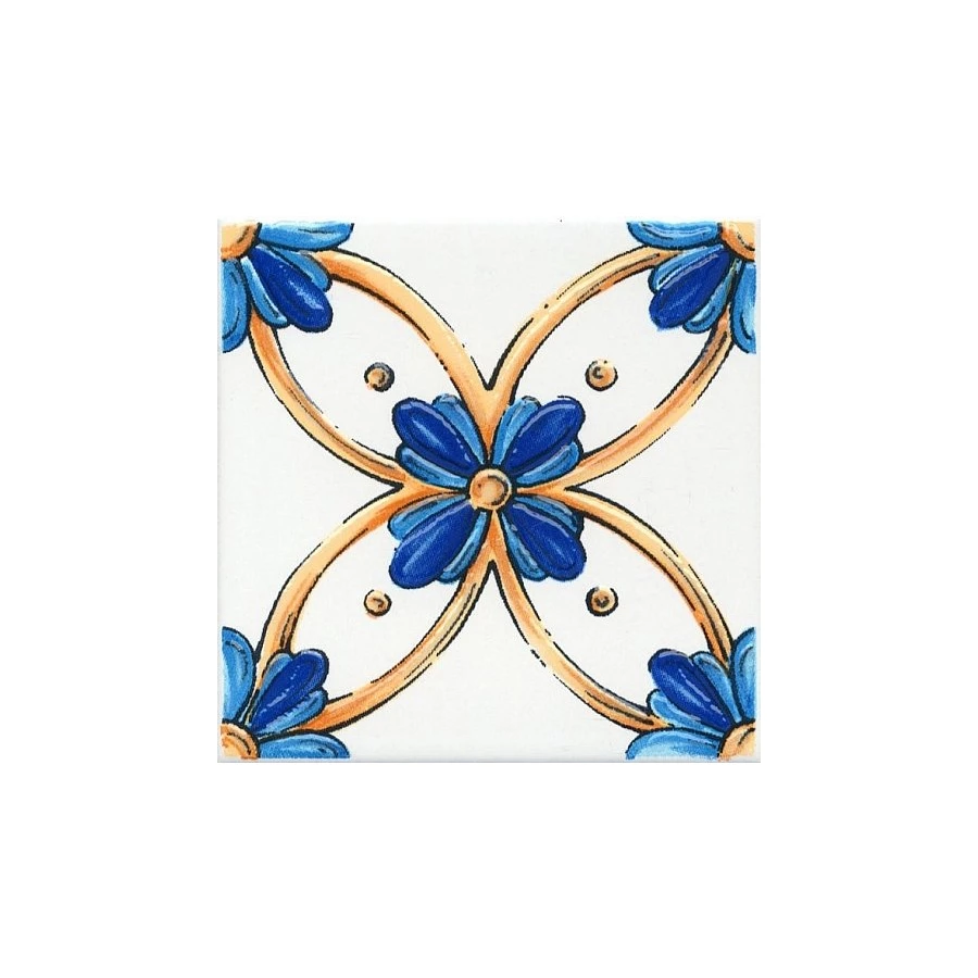 Вставка Kerama Marazzi Капри майолика белый 9,9х9,9 см