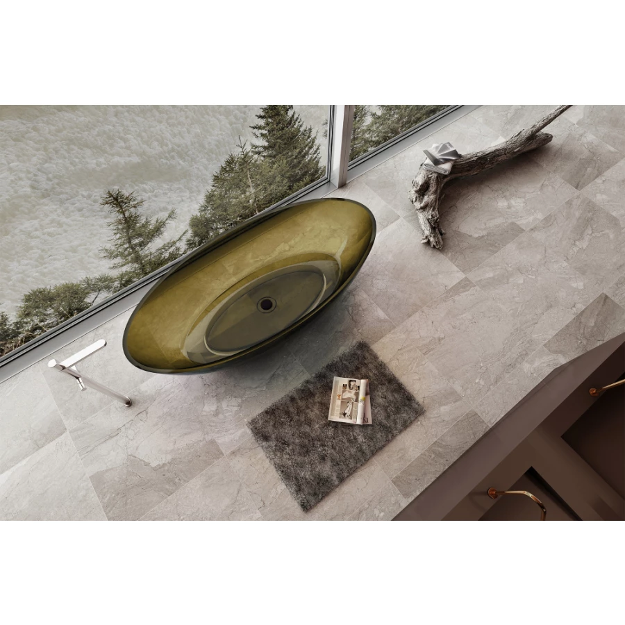 Прозрачная ванна Abber Kristall оливковая AT9702Vesuvian 180х85 см