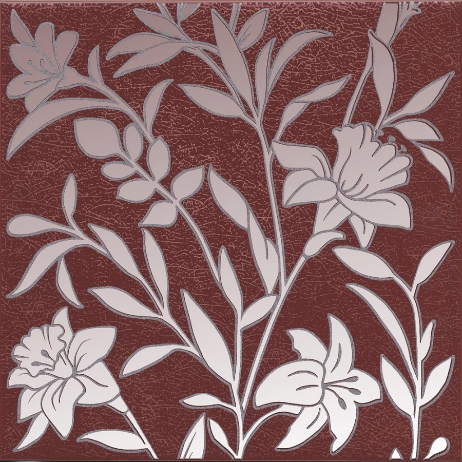 Декор Kerama Marazzi Барберино 4 глянцевый бордовый HGD/C568/5293 20x20 см