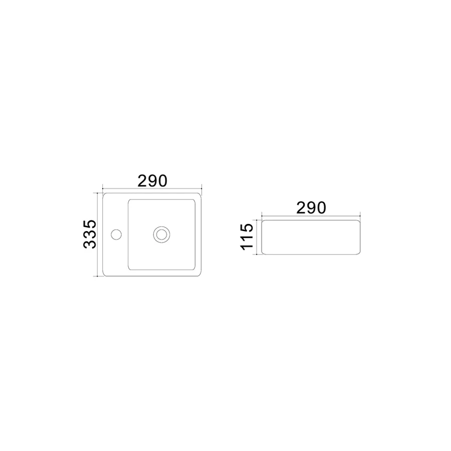 Раковина Azario накладная белая AZ-4549 33.5х29х11.5 см