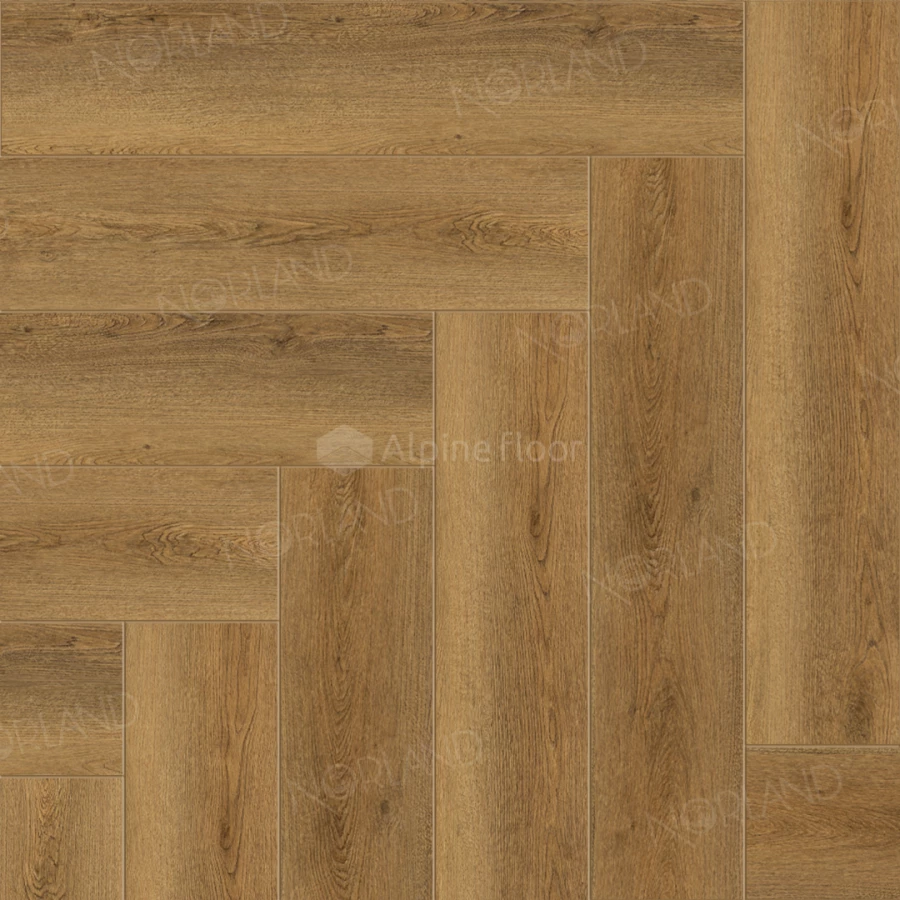 Каменный SPC ламинат Alpine Floor Norland Lagom Parquet Helig 1033-11 34 класс 3.5 мм 2.25 кв.м 60х12.5 см