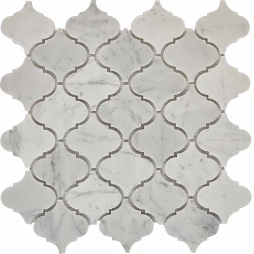 Мозаика Pixel mosaic Мрамор Dolomiti Bianco чип 74x74 мм сетка Полированная Pix 291 31,5х30,5 см