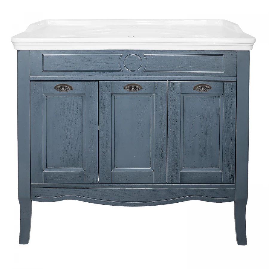 Комплект Тумба Azario Carolina 100 патина с раковиной Artdeco 100 Kale серый CS00089179 100х88х50 см