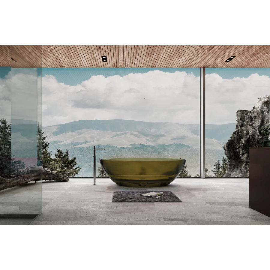 Прозрачная ванна Abber Kristall оливковая AT9702Vesuvian 180х85 см