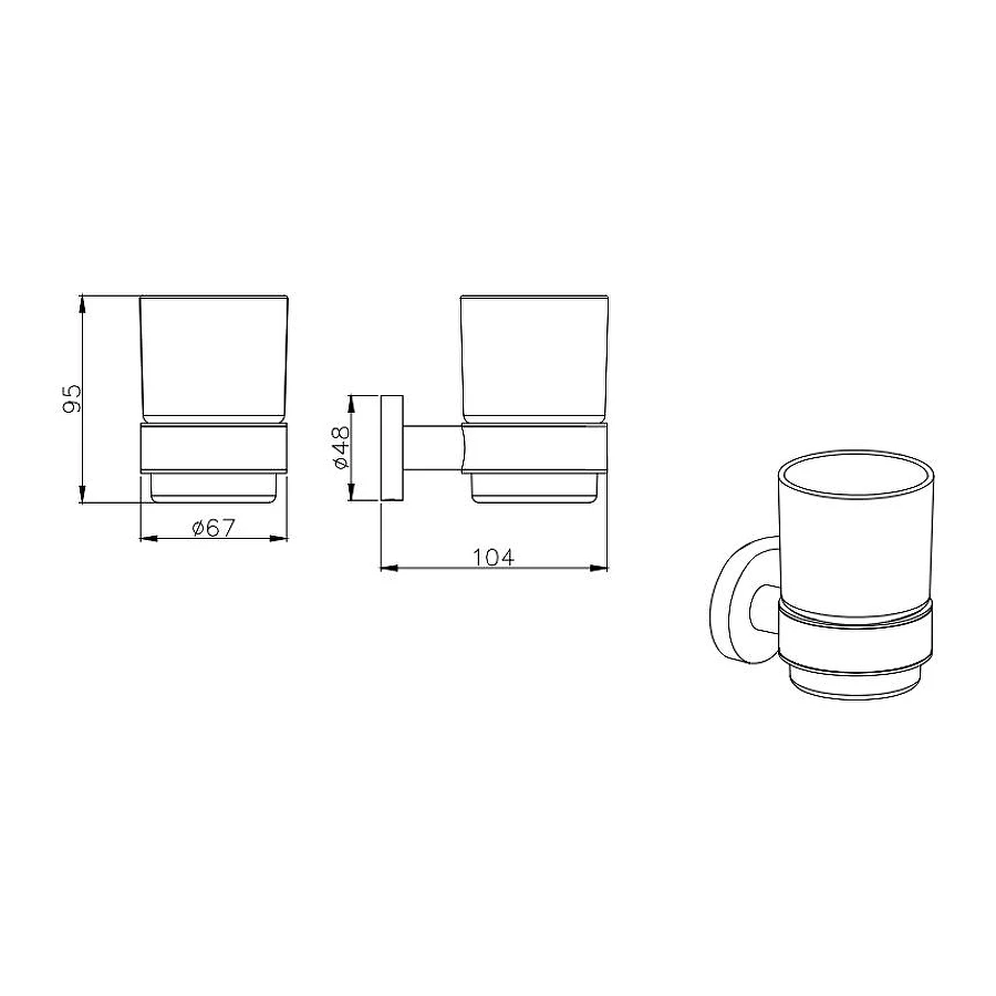 Стакан с держателем Aquatek Вега AQ4004CR