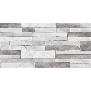 Плитка настенная Alma Ceramica Discover рельефная глянцевая серая TWU2550DCV17 50х24,9 см