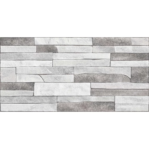 Плитка настенная Alma Ceramica Discover рельефная глянцевая серая TWU2550DCV17 50х24,9 см