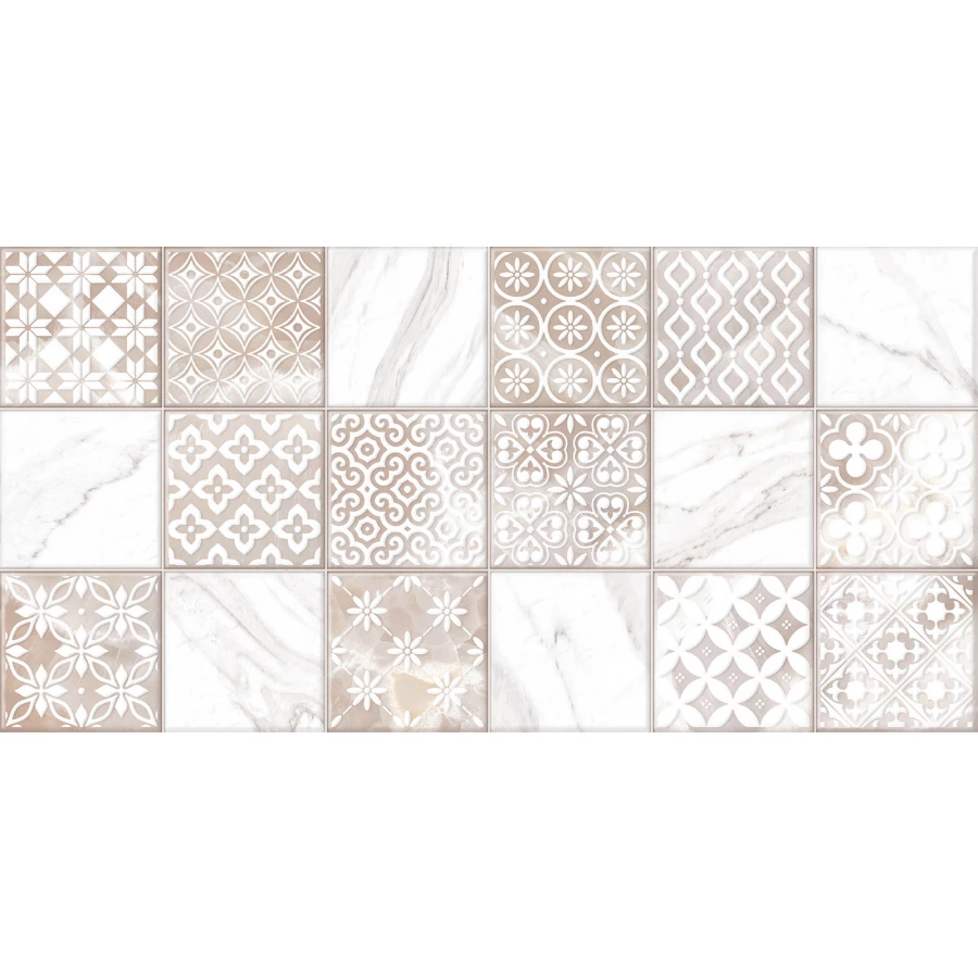 Плитка облицовочная Alma Ceramica Fresco рельефная глянцевая бежевая TWU2550FRC14 50х24,9 см